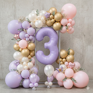 Globo Gigante de Número 3 en Color Lila de 40 Pulgadas - Globo Morado Pastel de 100 cm para Decoración de Fiestas de Cumpleaños y Eventos de Aniversario España - Product Image 3