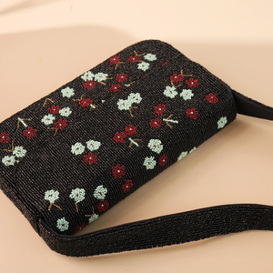 กระเป๋าสตางค์ยาวสไตล์อินเดียสำหรับผู้หญิงกระเป๋าสะพายข้างแบบทำมือมีจีบแบบอินเดียที่จับลูกปัดปิดด้วยซิปงานฝีมือสุดหรู - Product Image 3