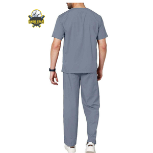 Alta calidad Hospital médico hombres Doctor Scrub trajes verano tejido personalizado Color desgaste enfermería uniformes quirúrgicos conjuntos - Product Image 5
