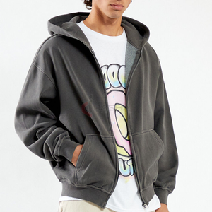 เสื้อฮู้ดโอเวอร์ไซส์สำหรับผู้ชายเสื้อสวมหัวผ้าฝ้าย100% ทรงหลวมใส่สบายพิมพ์ลายได้ตามต้องการ - Product Image 3