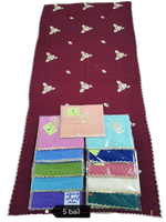 Lot de 12 châles en voile de coton AHE pour femmes, brodés de fleurs et de strass, doux, légers et respirants pour usage quotidien