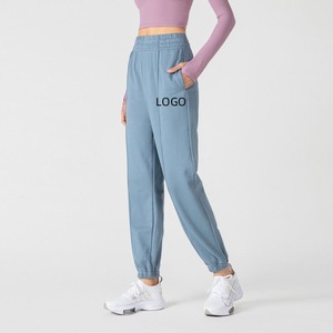 Pantalones de Jogger de algodón para mujer al por mayor, elegantes y cómodos, transpirables, lavados y con logotipo, adornados para la moda del gimnasio - Product Image 6