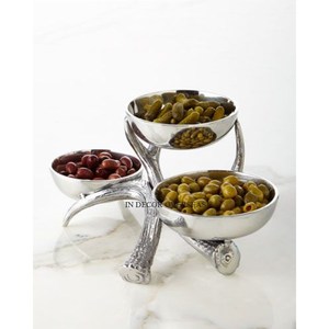 Tazones para Servir Frutos Secos y Alimentos, de Aluminio Fundido con Recubrimiento en Polvo de Color Blanco y Chapado en Oro de Alta Calidad, Decoración para el Hogar, Más Vendidos - Product Image 4