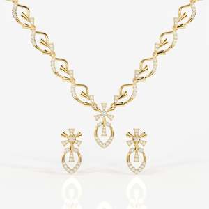 Collier en or 18 carats avec diamant cultivé en laboratoire Seraphina pour les occasions de mariage - Product Image 1