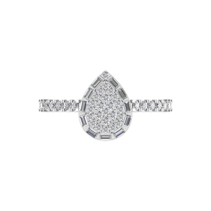 Anillo Original VVS D Moissanite Teardrop Cluster para mujer 950 platino joyería fina estilo de compromiso boda OEM ODM - Product Image 2