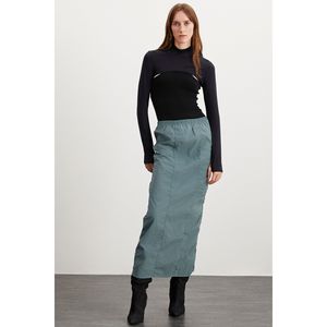GRIMELANGE Cheri Falda larga de tela de paracaídas impermeable con cintura elástica para mujer - Product Image 1