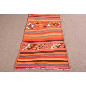 Vintage Turkish <b>Rug</b>, 2.8x9.7 ft <b>Runner</b> <b>Rug</b>, Orange Brown Moroccan <b>Rug</b> - Product Image 5