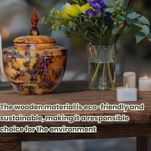 Urna para cenizas Cremación Entierro Fractal Burning Design Para humanos y mascotas Caja masculina grande - Product Image 2