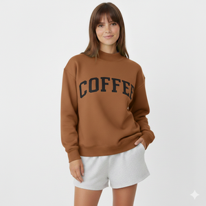 Sweat-shirt respirant en molleton français polyester-coton 180g pour femme, col montant, avec broderie personnalisée et logo sur le devant - Product Image 1