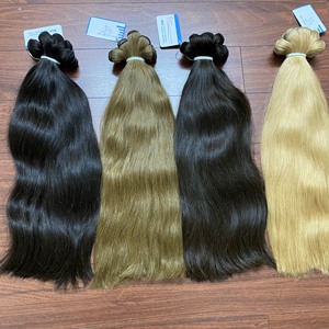 Extensiones de cabello humano de Vietnam, pelo liso de doble estirado, Color liso, máquina de trama - Product Image 5