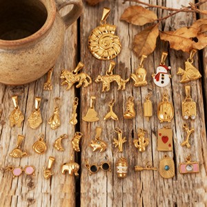 トレンドフォワードDIYチャーム-18Kゴールドステンレス鋼魚・ヒトデ・貝殻・尾防水チャームペンダント永久ジュエリー卸売 - Product Image 4