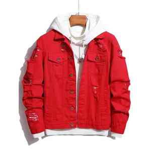 Vestes en jean personnalisées avec logo pour hommes, style uni, délavé à l'acide, vente chaude 2024, pour l'Europe et l'Amérique - Product Image 1