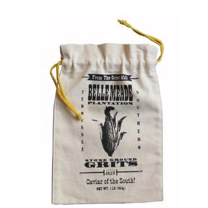 Élégant sac à cordon en coton 100% original avec logo style pliant meilleur prix sacs-cadeaux pour les fonctions de mariage - Product Image 1