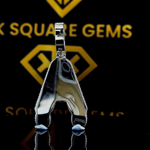 Moissanite 'A' Médaillon Initial Moissanite Initiale A Pendentif Diamant Personnalisé Un Pendentif/Lettre Initiale Argent 925 Charm A-Z - Product Image 4