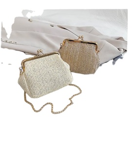 <b>Straw</b> Kiss Lock Purse <b>Bags</b> Customized Ladies Shoulder <b>Straw</b> Hand <b>Bags</b> Wholesale Products - Product Image 1
