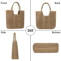 Sacs de plage en paille pour femmes, grand sac de plage, sac à main tissé, sac à bandoulière pour l'été
