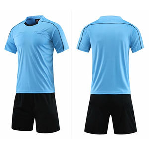 Uniforme de árbitro de fútbol profesional para hombre, conjunto de Jersey de árbitro de fútbol de cuello redondo, camisa de juez de manga corta, pantalones cortos con tres bolsillos - Product Image 1