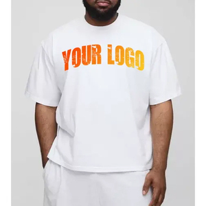 280g peso pesado en blanco liso 100% algodón camiseta Anti encogido de gran tamaño de lujo de gran tamaño de talla grande camiseta para hombres - Product Image 3