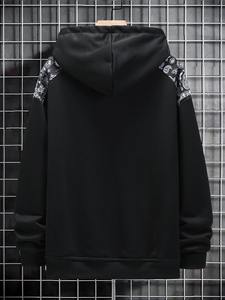 Vente en gros 100% coton coupe régulière sweats à capuche pour hommes logo personnalisé pull blanc poids lourd brodé poche hiver - Product Image 2