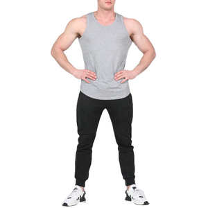 Camiseta sin mangas de verano OEM para hombre, camiseta de fitness de punto de algodón 100% transpirable de alta calidad, camiseta sin mangas de talla grande para gimnasio - Product Image 3