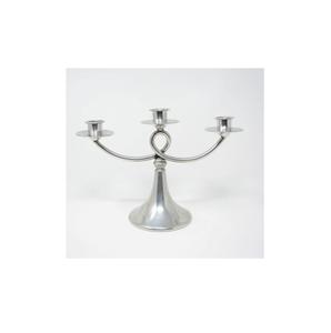 Candélabre à 3 bras en argent plaqué de haute qualité, style élégant, porte-bougie en métal, centre de table, porte-bougie en vente - Product Image 1