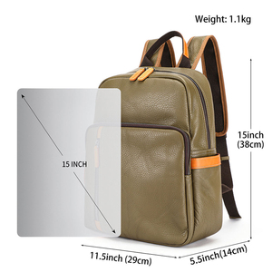 Sacs à dos pour ordinateur portable en cuir véritable en gros, sacs à dos d'école, grande capacité, noir, imperméable, fabriqué au Pakistan, logo personnalisé - Product Image 5