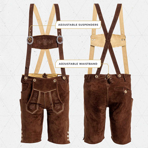 สำหรับทุกเพศฤดูร้อน Oktoberfest lederhosen 6XL พิมพ์ลายสัตว์แห้งเร็วระบายอากาศกลางป้องกันริ้วรอยปักยาวสั้นสตรีท - Product Image 1