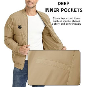 Chaqueta de Invierno para Hombre, Personalizada, de Alta Calidad, Ligera, Reflectante, Impermeable, Transpirable, con Relleno de Algodón, Cuello Mao, Tipo Puffer - Product Image 5