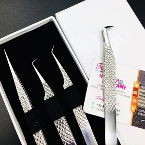 แหนบขนตาปลอมขนมิงค์สีเงินพร้อมด้ามจับเรียบสแตนเลสบรรจุภัณฑ์แบบยั่งยืนฟรีโลโก้ปลายแหลม - Product Image 4