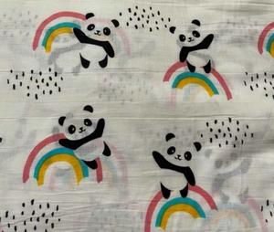 Vestido de verano con estampado de Panda para niños, ropa de bebé de algodón con estampado de pantalla con tinte Natural, Maxi falda, traje de noche, camisas - Product Image 4