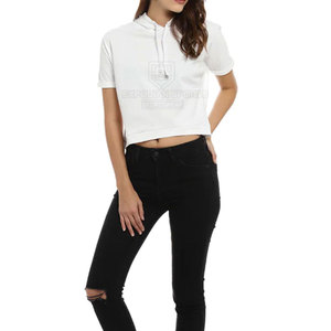 High Quality 100% Cotton <b>Winter</b> Women Crop <b>Top</b> Hoodies with Front Logo Quick Dry Outdoor Use - Product Image 4
