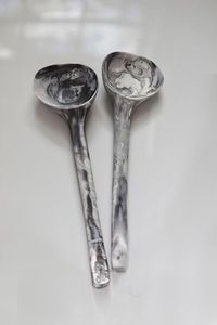 Juego de cucharas de cubiertos de resina ecológicas, utensilios de comedor decorativos hechos a mano reutilizables, perfectos para uso en cocina y fiestas - Product Image 4