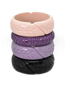 Brazaletes de resina epoxi de lujo Pulseras incrustadas florales brillantes para damas Brazalete de resina tallada para mujeres y niñas - Product Image 6