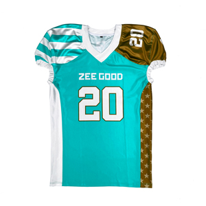 Maillot de football américain sur mesure OEM/ODM, grande taille, hiver, imprimé en sérigraphie, respirant, manches courtes, 100% polyester - Product Image 1