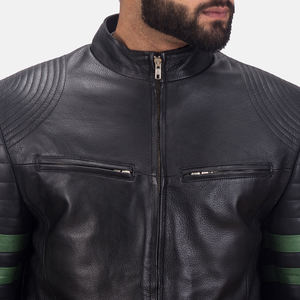 Veste de moto en cuir pour homme professionnelle, protection CE, veste de motard, cuir véritable résistant, veste de course respirante - Product Image 6
