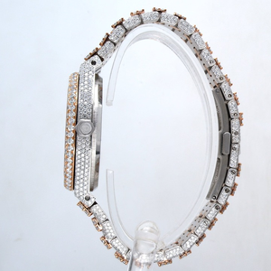 Montre mécanique de luxe antique pour femmes Moissanite Diamond VVS Clarté 41mm Diamètre du cadran Bracelet en acier inoxydable de qualité supérieure - Product Image 5