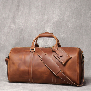 Custom Color-Block Luxury Genuine Leather Eco-Friendly Large Travel Duffel <b>Bag</b> Unisex Stylish Gym Sports Overnight <b>Weekend</b> <b>Bag</b> - Product Image 3
