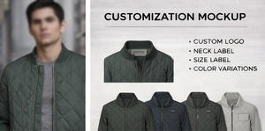 Veste bomber matelassée pour homme, veste d'hiver légère rembourrée, veste de vol à points de diamant, veste chaude isolée à fermeture éclair, veste universitaire - Product Image 6