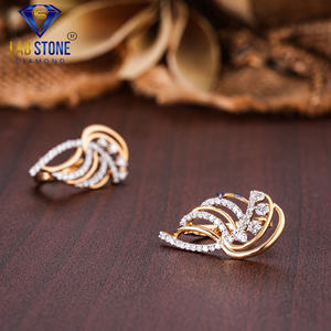 0.552 TDW Round Cut Diamond 18kt yellow Gold Earring by Labstone/EF-VS <b>Colour</b> - Product Image 6