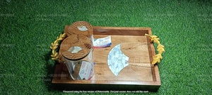 Ensemble de pots à bonbons en acrylique faits à la main avec plateau en bois incrusté de nacre, coffret cadeau d'affaires de luxe, classique, petite taille 150 ml - Product Image 3