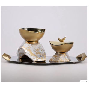 Quemador Bakhoor de metal plateado de alta calidad, incienso árabe, cuenco y quemador decorativo de diseño metálico de lujo - Product Image 4