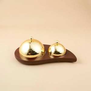 Tazón para Servir Dátiles con Tapa Dorada Árabe, Diseño Minakari, Caja de Metal Personalizada, Ecológica, para Servir Dátiles - Product Image 4