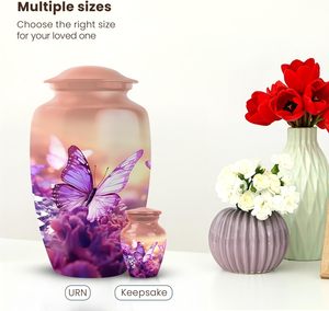 Mini urnas de mariposa de nuevo diseño de metal para cenizas humanas, hombres y mujeres adultos, urna pequeña para cenizas, urna de tamaño personalizado para adultos - Product Image 4