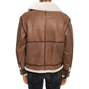Chaqueta de cuero de piel para hombre con diseño OEM personalizado de alta calidad, cierre de cremallera transpirable de secado rápido, ropa informal de moda para invierno - Product Image 2