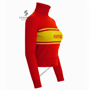 Suéter de cuello alto de punto para mujer NSPDK Sorority, jersey casual de cuello simulado, suéter cálido de cuello polo - Product Image 2