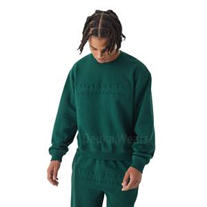 Survêtement à imprimé personnalisé pour homme, 100% coton, deux pièces, pantalon de survêtement en molleton français et sweat-shirt à col rond - Product Image 3