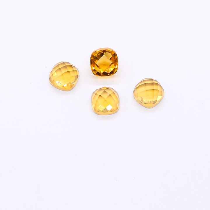 Wholesale Custom Size Citrine Cushion Cut Gemstone From Manufacturer Yellow Sapphire and Quartz of Natural Checker Cutting