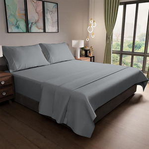 Haute qualité 100% draps de lit en bambou bio drap de lit en bambou naturel doux pur drap de lit 100% coton couleur unie - Product Image 3