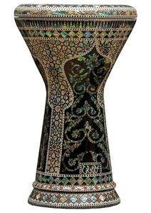 Authentique Gawharet El Fan Black Floral Arch Sombaty Darbuka 23cm Pearl Doumbek - Product Image 6