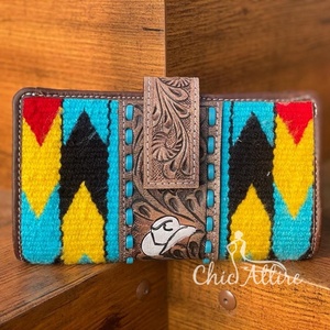 Nouveau Style occidental aztèque en cuir usiné pochette véritable fait à la main Vintage marron outillage Unique jeu de cartes Design portefeuille en cuir - Product Image 1